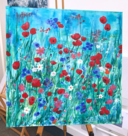 Scarlet Meadow Flower Art Pankhurst Gallery