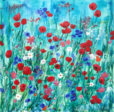 Scarlet Meadow Flower Art Pankhurst Gallery