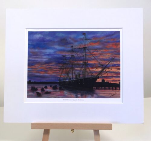 Sunset on Warrior HMS Warrior Historic Ship Art Print Gift Pankhurst Gallery