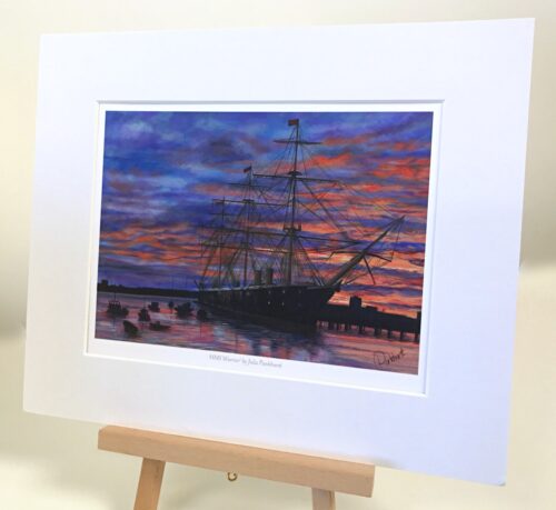 Sunset on Warrior HMS Warrior Historic Ship Art Print Gift Pankhurst Gallery