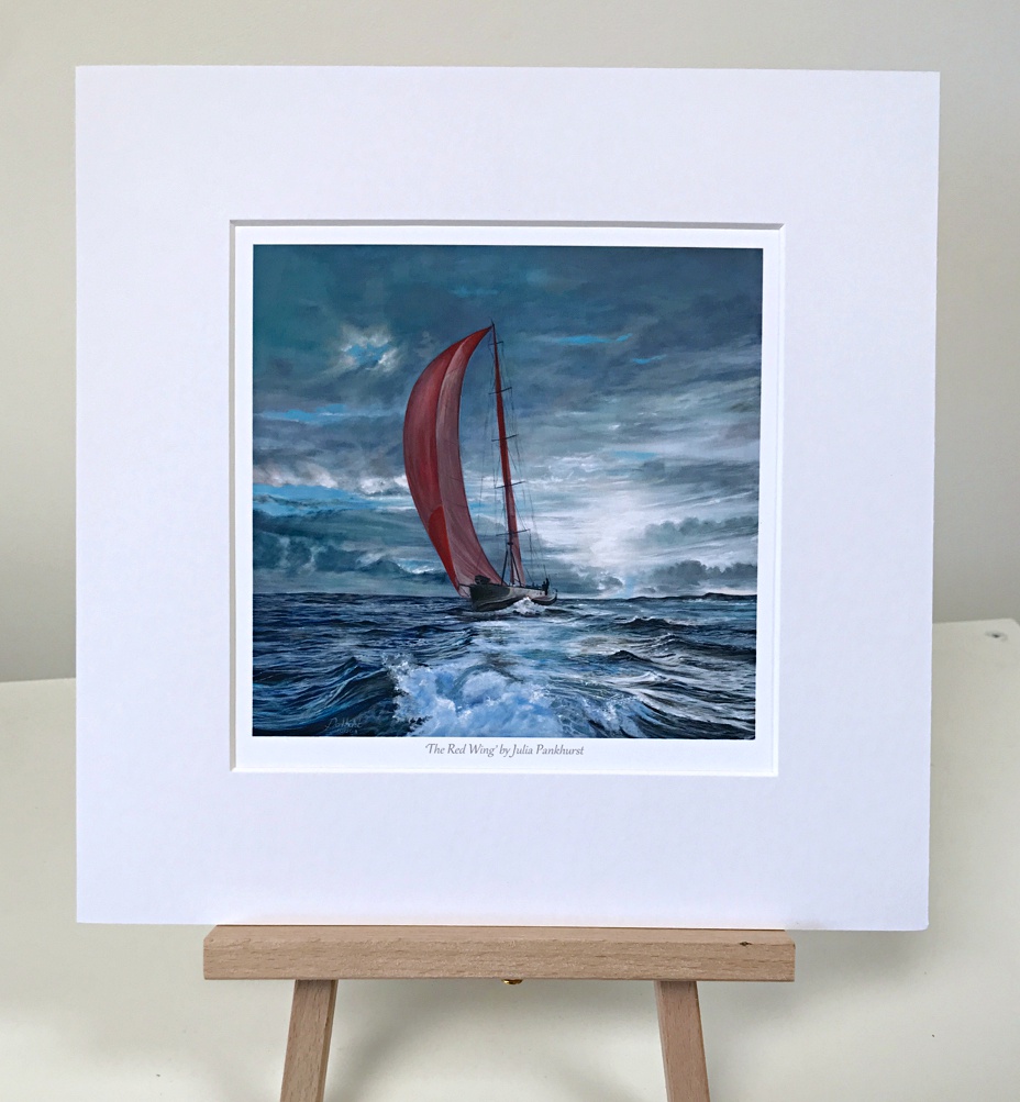 The Red Wing Yacht Boat Sailing Seascape Art Print Gift Pankhurst Gallery