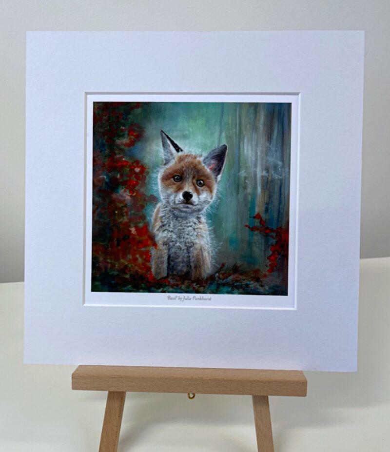 Basil Fox Cub Animal Art Gift Print Pankhurst Gallery