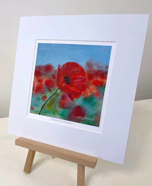 We Remember red poppy art gift print Pankhurst Gallery