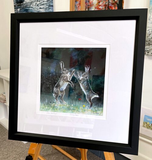 Boxing Hares Animal Art Pankhurst Gallery Frame Display