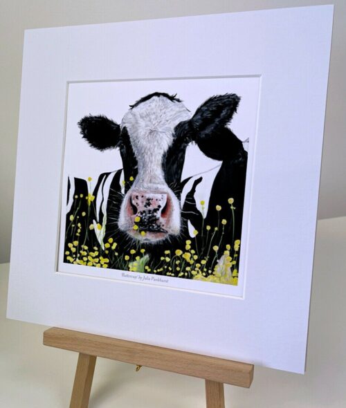 Buttercup Friesian Cow Painting mini art gift print Art Pankhurst Gallery