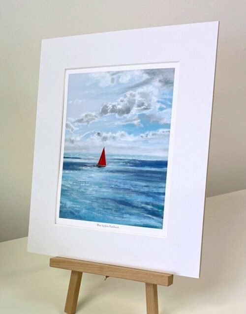 Bliss yacht sailing Seascape Art Mini print gift Pankhurst Gallery