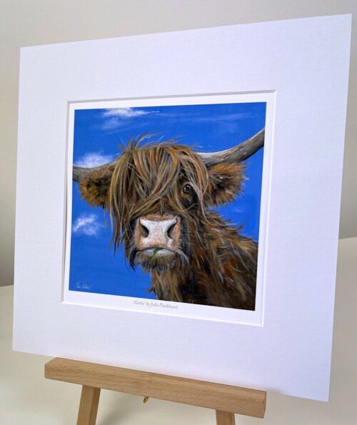Gertie Highland Cow Painting mini print gift art Pankhurst Gallery