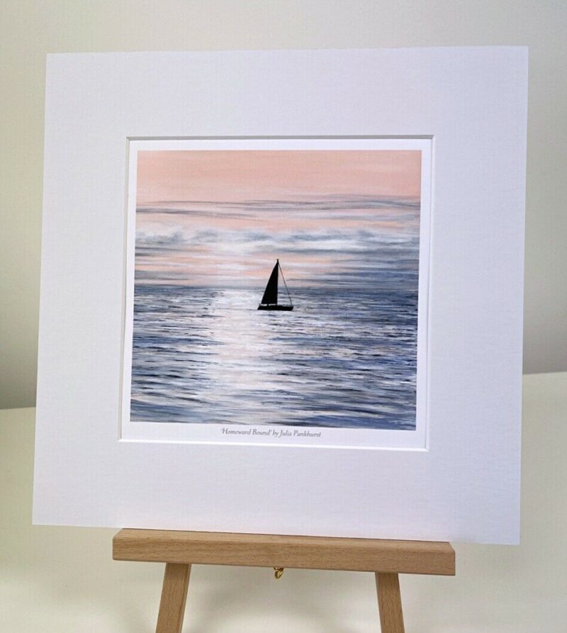 Homeward Bound yacht sailing Seascape Art Mini print gift Pankhurst Gallery