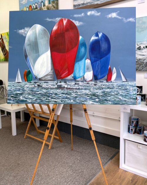 Windward seascape sailing yacht racing painting gift art Pankhurst Galllery