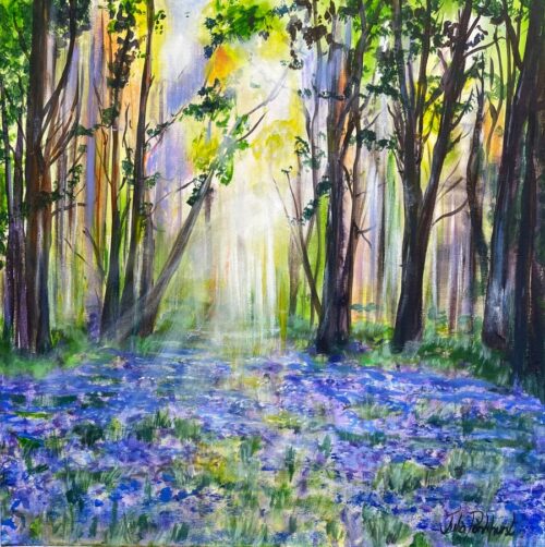 Bluebells Woods painting