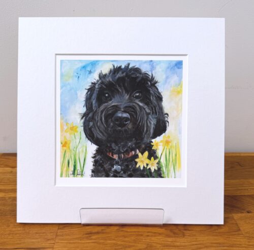 Black Cockapoo Dog MINI PRINT