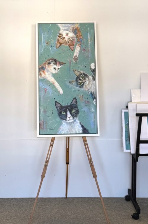 CAT ANTICS ORIGINAL PAINTING